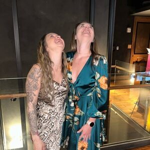 Baltic Born Teal and Orange Long Sleeve Dress